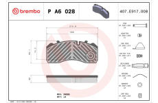 Sada brzdových platničiek kotúčovej brzdy BREMBO P A6 028