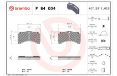 Sada brzdových platničiek kotúčovej brzdy BREMBO P B4 004