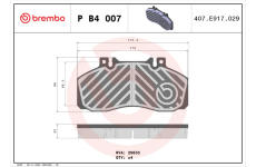 Sada brzdových platničiek kotúčovej brzdy BREMBO P B4 007