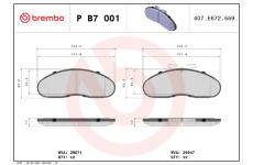 Sada brzdových destiček, kotoučová brzda BREMBO P B7 001