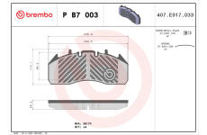 Sada brzdových platničiek kotúčovej brzdy BREMBO P B7 003