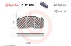 Sada brzdových destiček, kotoučová brzda BREMBO P B7 005