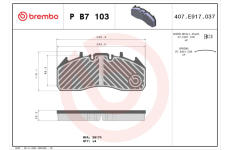 Sada brzdových platničiek kotúčovej brzdy BREMBO P B7 103