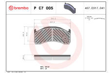 Sada brzdových platničiek kotúčovej brzdy BREMBO P C7 005