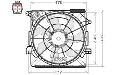 Větrák, chlazení motoru DENSO DER43000