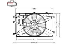 Větrák, chlazení motoru DENSO DER50003