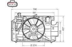 Větrák, chlazení motoru DENSO DER50004