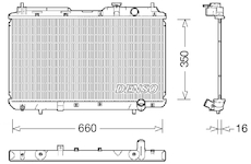 Chladič, chlazení motoru DENSO DRM40034