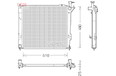 Chladič, chlazení motoru DENSO DRM41015