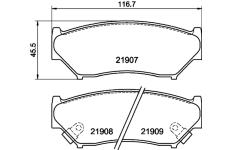 Sada brzdových destiček, kotoučová brzda MINTEX MDB1690