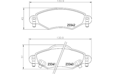 Sada brzdových destiček, kotoučová brzda MINTEX MDB2609