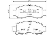 Sada brzdových destiček, kotoučová brzda MINTEX MDB2087