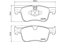 Sada brzdových destiček, kotoučová brzda MINTEX MDB3393