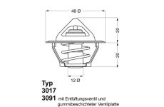 Termostat chladenia BorgWarner (Wahler) 3017.92D50