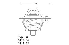 Termostat, chladivo BorgWarner (Wahler) 3119.82D4