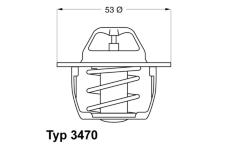 Termostat, chladivo BorgWarner (Wahler) 3470.89D50