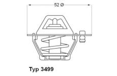 Termostat chladenia BorgWarner (Wahler) 3499.82D