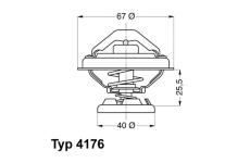 Termostat, chladivo BorgWarner (Wahler) 4176.80D