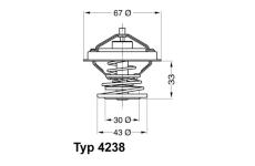 Termostat chladenia BorgWarner (Wahler) 4238.92D