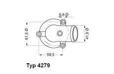 Termostat, chladivo BorgWarner (Wahler) 4279.87D