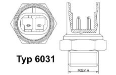 Teplotní spínač, větrák chladiče BorgWarner (Wahler) 6031.100D