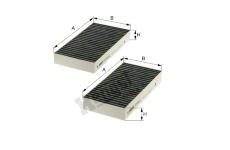 Filtr, vzduch v interiéru HENGST FILTER E2912LC-2