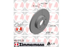 Brzdový kotouč ZIMMERMANN 100.1215.20