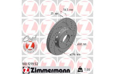 Brzdový kotúč ZIMMERMANN 100.1219.52