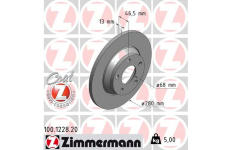 Brzdový kotúč ZIMMERMANN 100.1228.20