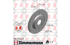 Brzdový kotúč ZIMMERMANN 100.3316.20