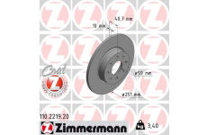 Brzdový kotouč ZIMMERMANN 110.2219.20