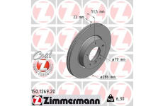 Brzdový kotúč ZIMMERMANN 150.1269.20