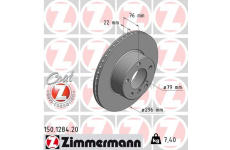 Brzdový kotúč ZIMMERMANN 150.1284.20