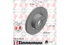 Brzdový kotouč ZIMMERMANN 150.3495.20