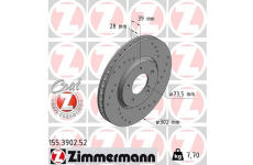 Brzdový kotúč ZIMMERMANN 155.3902.52