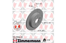 Brzdový kotouč ZIMMERMANN 155.3906.20