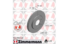 Brzdový kotouč ZIMMERMANN 155.3907.20