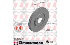 Brzdový kotúč ZIMMERMANN 180.3015.20