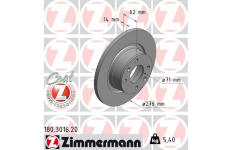 Brzdový kotouč ZIMMERMANN 180.3016.20