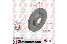 Brzdový kotouč ZIMMERMANN 180.3026.20