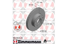 Brzdový kotouč ZIMMERMANN 180.3031.20