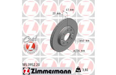 Brzdový kotouč ZIMMERMANN 185.3952.20