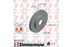 Brzdový kotúč ZIMMERMANN 185.3953.20