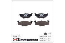 Sada brzdových destiček, kotoučová brzda ZIMMERMANN 21866.195.1