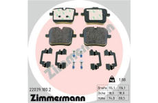 Sada brzdových destiček, kotoučová brzda ZIMMERMANN 22039.180.2