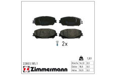 Sada brzdových destiček, kotoučová brzda ZIMMERMANN 22803.185.1