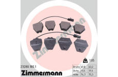 Sada brzdových destiček, kotoučová brzda ZIMMERMANN 23280.180.1