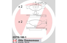 Sada brzdových destiček, kotoučová brzda ZIMMERMANN 23776.180.1