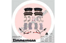 Sada brzdových destiček, kotoučová brzda ZIMMERMANN 24643.170.2