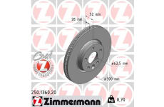 Brzdový kotouč ZIMMERMANN 250.1360.20